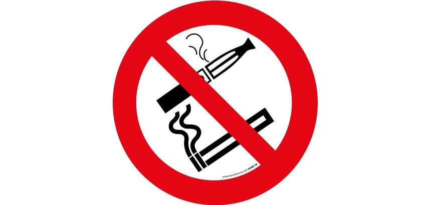 Signalétique d'interdiction - Interdiction de fumer et vapoter  - 200 mm - PVC