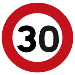 Panneau - Limitation de Vitesse à 30 km/h - Aluminium Galvanisé  - Normale