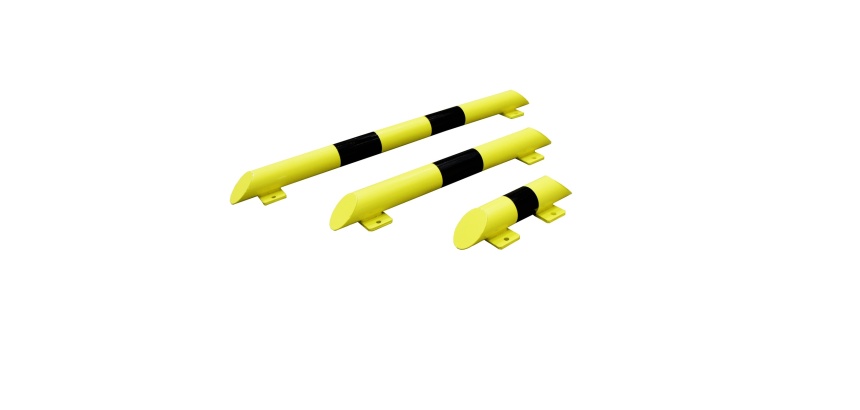 Lisse de protection tubulaire pour entrepôt - Acier 3mm - Jaune/Noir