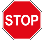 Panneau STOP - Signalétique octogonale AB4  - 100 mm - Vinyle Souple Autocollant