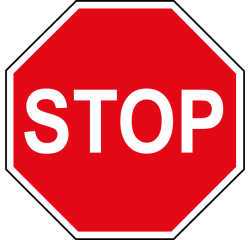 Panneau STOP - Signalétique octogonale AB4  - 100 mm - Vinyle Souple Autocollant