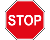 Panneau STOP - Signalétique octogonale AB4  - 315 mm - Vinyle Souple Autocollant