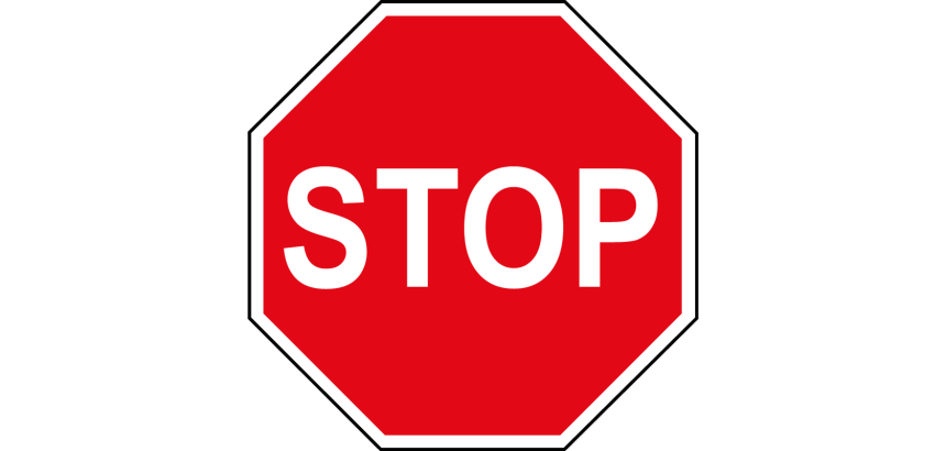 Panneau STOP - Signalétique octogonale AB4  - 315 mm - Vinyle Souple Autocollant