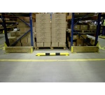 Lisse de protection tubulaire pour entrepôt - Acier 3mm - Jaune/Noir