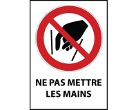 Panneau interdiction P015 - Ne pas mettre les mains - ISO 7010  - Vinyle Souple Autocollant - A5