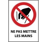 Panneau interdiction P015 - Ne pas mettre les mains - ISO 7010  - PVC dos adhésif - A5