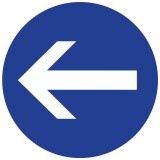 Panneau - Obligation de Tourner avant - Ø200 mm - Aludibond  - 200 mm - Vinyle Souple Autocollant