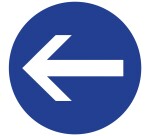 Panneau - Obligation de Tourner avant - Ø200 mm - Vinyle  - 200 mm - Vinyle Souple Autocollant