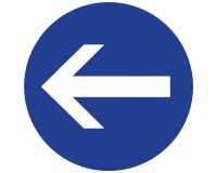 Panneau - Obligation de Tourner avant - Ø200 mm - Vinyle  - 200 mm - Vinyle Souple Autocollant