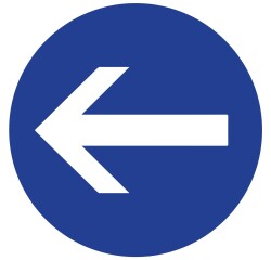 Panneau - Obligation de Tourner avant - Ø200 mm - Vinyle  - 200 mm - Vinyle Souple Autocollant