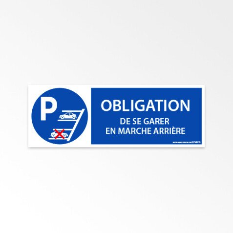 Signalétique Obligation de se garer en marche arrière - ISO 7010