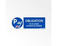 Signalétique Obligation de se garer en marche arrière - ISO 7010
