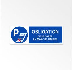 Signalétique Obligation de se garer en marche arrière - ISO 7010