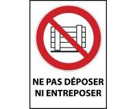 Panneau d'interdiction - Picto Ne pas obstruer - P023 - ISO 7010  - PVC dos adhésif - A3