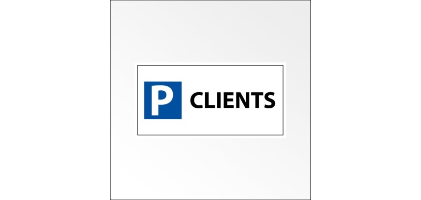 Panneau Parking réservé Clients - 400 x 200 mm - Aludibond