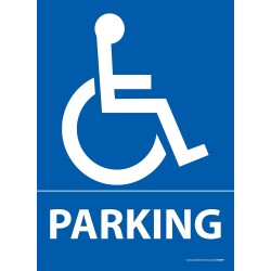 Panneau de stationnement - Parking logo PMR - Aludibond  - 210 x 150 mm