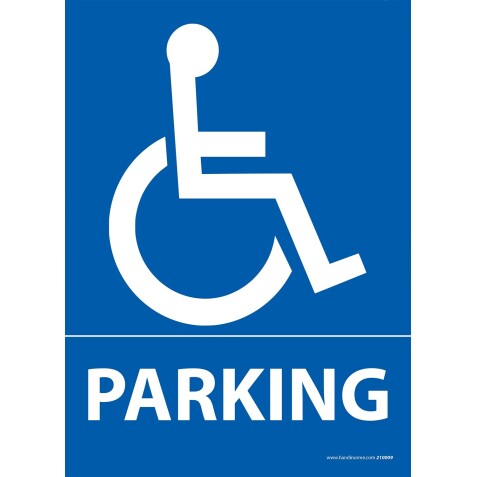 Panneau de stationnement - Parking logo PMR - Aludibond  - 210 x 150 mm