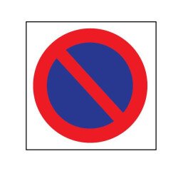 Adhésif carré - Stationnement interdit - 150x150 mm - Lot de 20