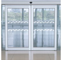 Vitrophanie - Bande signalisation triangles - Blanc - 10m