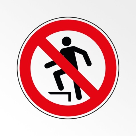 Adhésif Rond - Ne pas marcher sur la surface - P019 - ISO 7010