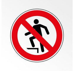 Panneau Rond - Ne pas marcher sur la surface - P019 - ISO 7010  - 100 mm - Vinyle Souple Autocollant