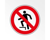 Adhésif Rond - Ne pas marcher sur la surface - P019 - ISO 7010  - 315 mm - Vinyle Souple Autocollant