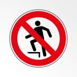 Adhésif Rond - Ne pas marcher sur la surface - P019 - ISO 7010