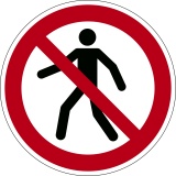 Adhésif Interdiction - Interdit aux piétons - P004 - Ø 430 mm