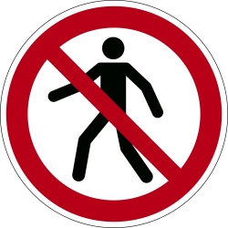 Adhésif Interdiction - Interdit aux piétons - P004 - Ø 430 mm