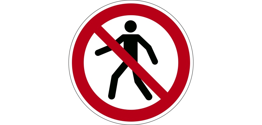 Panneau d'interdiction Interdit aux piétons