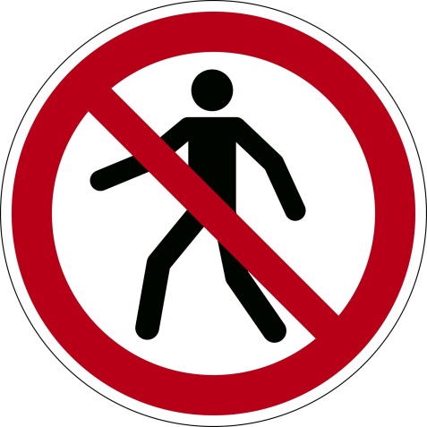 Adhésif Interdiction - Interdit aux piétons - P004 - Ø 430 mm