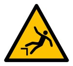 Adhésif - Danger : Chute avec Dénivellation - W008 - ISO 7010  - 315 mm - PVC
