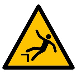 Adhésif - Danger : Chute avec Dénivellation - W008 - ISO 7010  - 315 mm - PVC
