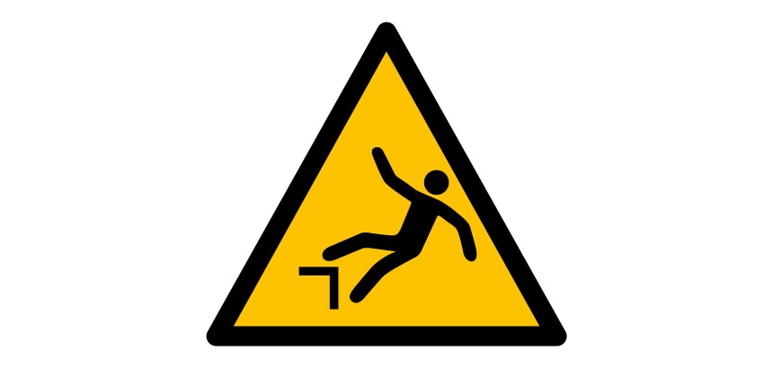 Adhésif - Danger : Chute avec Dénivellation - W008 - ISO 7010  - 315 mm - PVC