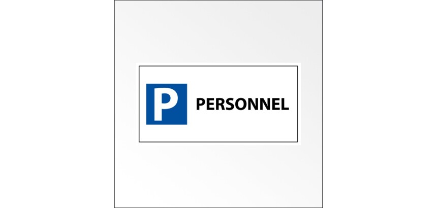 Panneau Parking réservé Personnel - 400x200 mm - Aludibond