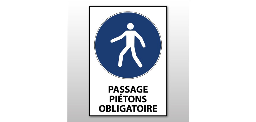 Signalétique - Passage piétons obligatoire - M024 - ISO 7010