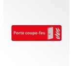 Panneau « Porte coupe-feu » adhésif | PVC/Alu  - 150 x 47 mm - Blanc