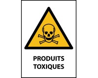 Signalétique de danger - Produits Toxiques - W016 - ISO 7010  - PVC dos adhésif - A5