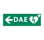 Signalétique DAE - Picto Flèche à Gauche - 300 x 100 mm - ISO 7001  - Vinyle Souple Autocollant