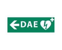 Signalétique DAE - Picto Flèche à Gauche - 300 x 100 mm - ISO 7001  - Vinyle Souple Autocollant