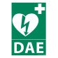 Signalétique Défibrillateur DAE pour ERP - Modèle 2 - ISO 7010  - 140 x 210 mm - Vinyle Souple Autocollant