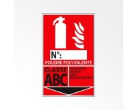 Panneau - Signalétique Extincteur Feux ABC - 160x250mm  - Vinyle Souple Autocollant