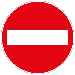 Panneau d'interdiction - Pictogramme Sens interdit - 200 mm  - Vinyle Souple Autocollant