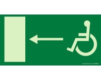 Panneau - Sortie secours PMR gauche - Photoluminescent