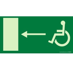 Panneau - Sortie secours PMR gauche - Photoluminescent