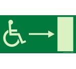 Panneau - Sortie de secours PMR droite - Photoluminescent