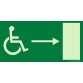Panneau - Sortie de secours droite PMR - E001 - Photoluminescent  - 400 x 200 mm - PVC