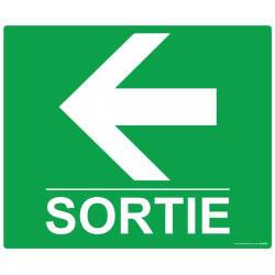 Panneau directionnel - Sortie flèche gauche - Vinyle auto-adhésif  - Vinyle Souple Autocollant