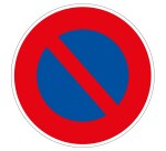 Panneau d'intersection - Stationnement Interdit - B6a1  - 200 mm - Vinyle Souple Autocollant