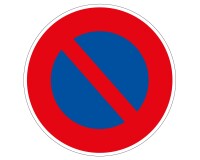 Panneau d'intersection - Stationnement Interdit - B6a1  - 200 mm - Vinyle Souple Autocollant